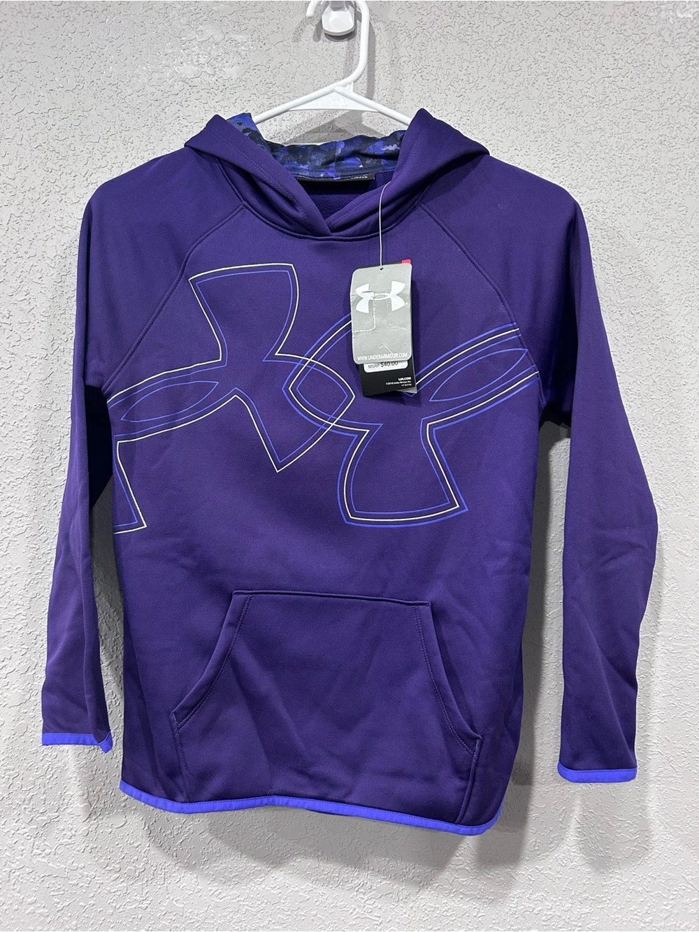 Under Armour Kids Purple Hooded Performance Sweatshirt